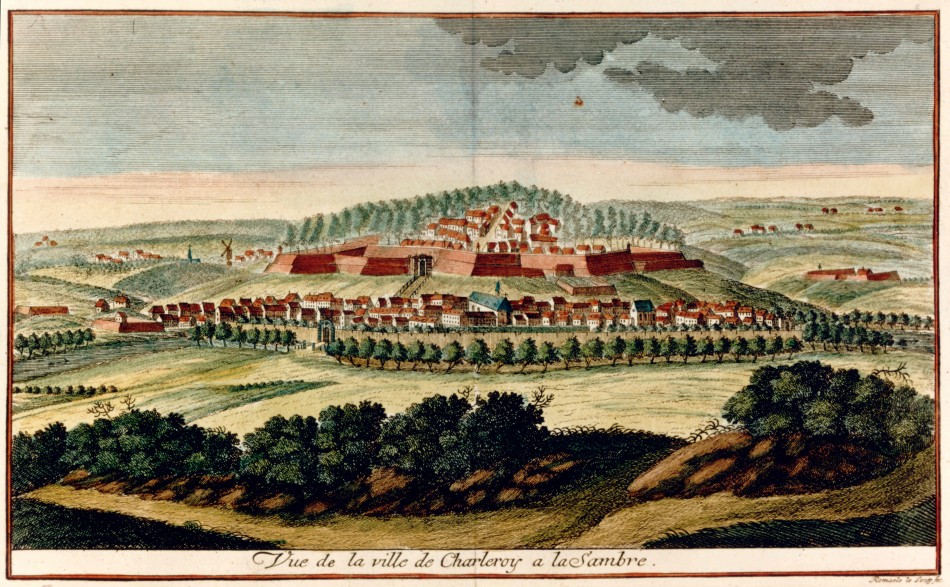 vue de la ville de charleroy a la sambre1740